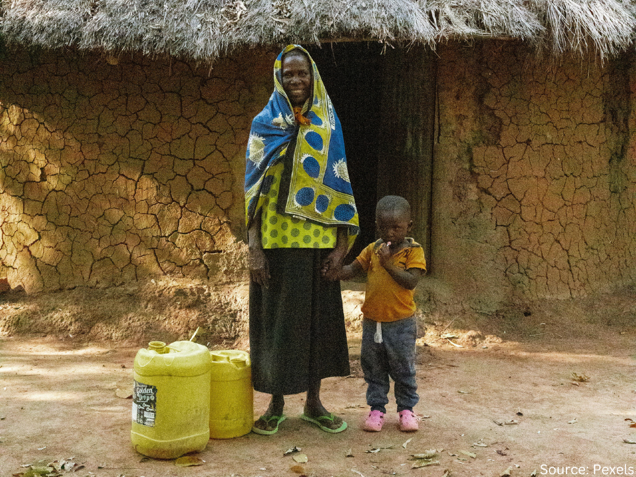 a mother and child in a rural area